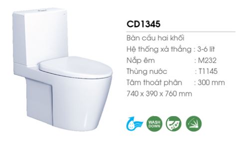 BỒN CẦU HAI KHỐI CAESAR CD1345