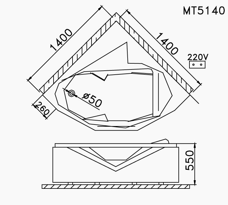 BỒN TẮM GÓC MASSAGE CHÂN YẾM CAESAR MT5140