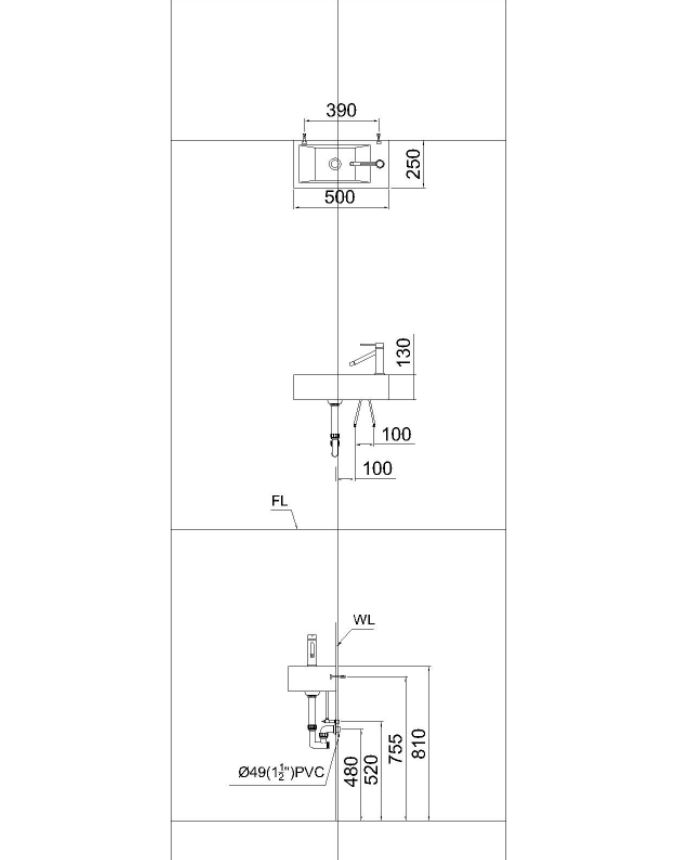 CHẬU RỬA LAVABO TREO CAESAR LF5239S