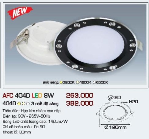 ĐÈN ÂM TRẦN ANFACO AFC404D LED 8W