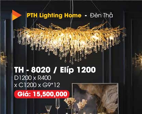 ĐÈN THẢ GIỌT PHA LÊ TH-8020 ELIP 1200