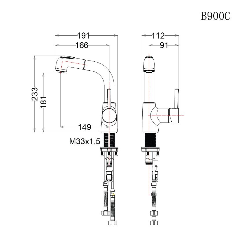 VÒI LAVABO NÓNG LẠNH CAESAR B900CU