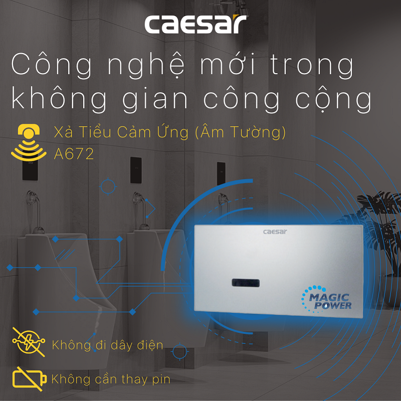 XẢ TIỂU CẢM ỨNG CAESAR A672