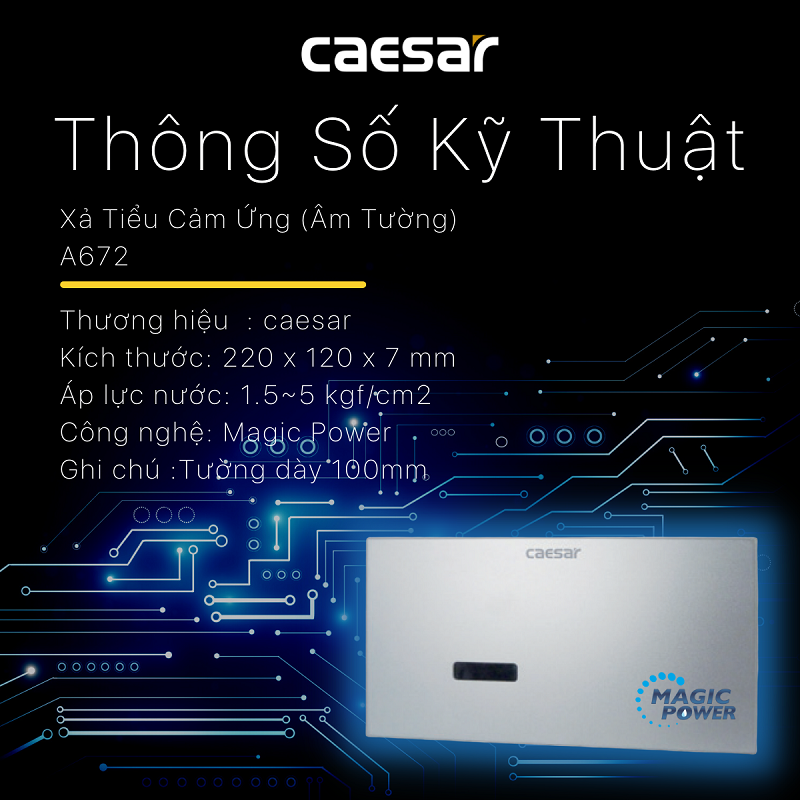 XẢ TIỂU CẢM ỨNG CAESAR A672