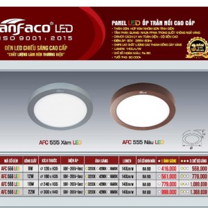 ĐÈN PANEL NỔI CAO CẤP ANFACO AFC 555 LED 6W/12W/18W/22W