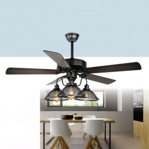 QUẠT ĐÈN TRANG TRÍ CÁNH GỖ ĐQ-6116