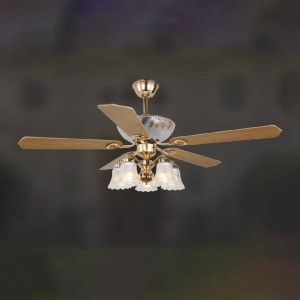 QUẠT ĐÈN TRANG TRÍ CÁNH GỖ ĐQ-6120