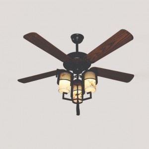 QUẠT ĐÈN TRANG TRÍ CÁNH GỖ ĐQ-9803/5