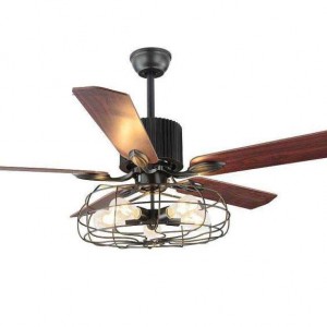 QUẠT ĐÈN TRANG TRÍ CÁNH GỖ VIFA-07